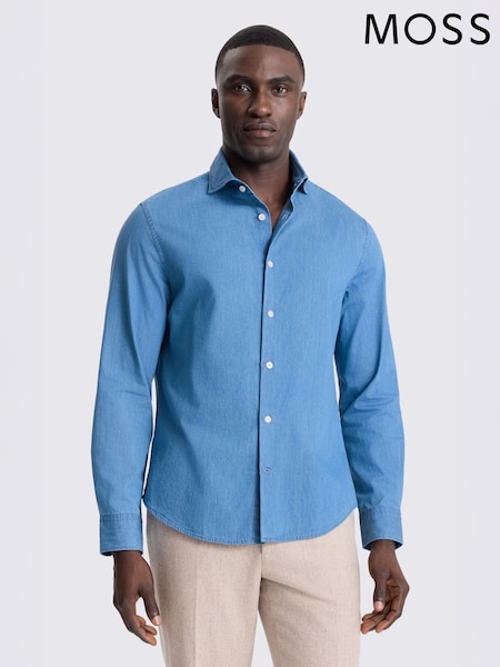 Blue - Regular Moss Denim Shirt