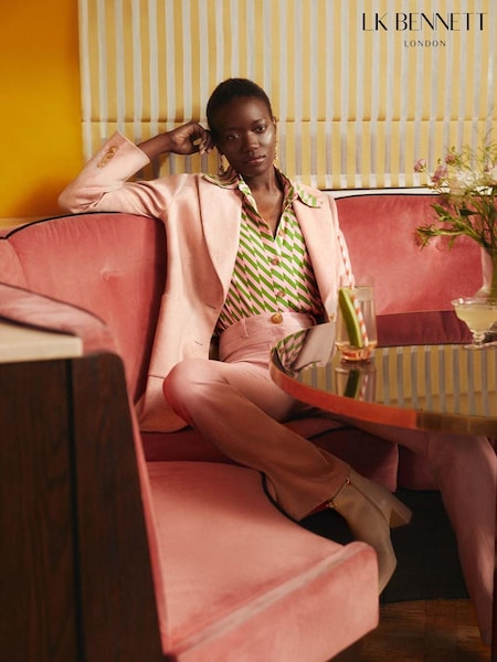 LK Bennett Pink Avery Italian Linen Cotton Jacket (725997) | €275