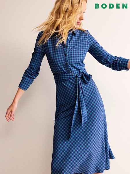 Boden Navy Laura Jersey Midi Shirt Dress (726083) | €57