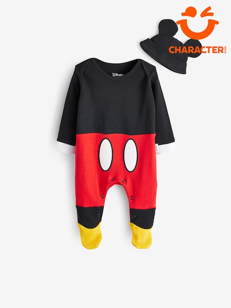 Character Grey Baby Mickey Mouse Disney 100% Cotton Sleepsuit And Hat (726351) | €27