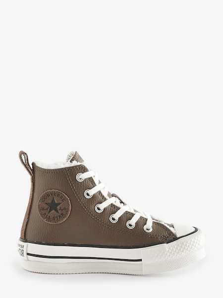 Converse Brown Fleece Lined All Star Eva Lift Junior Trainers (727620) | €34