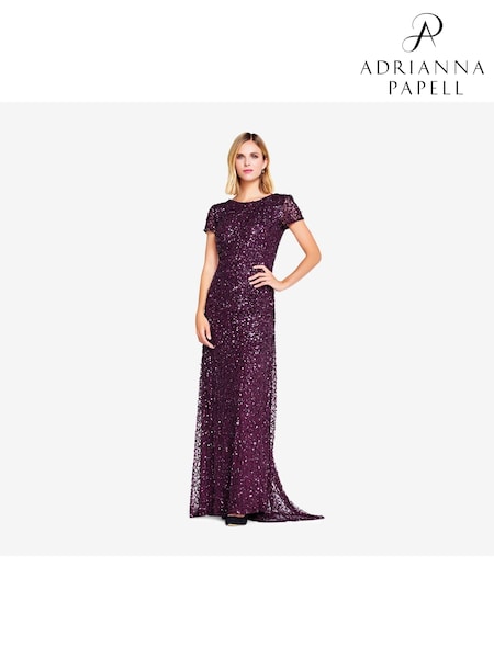 Adrianna Papell Red Scoop Back Long Dress (727809) | OMR160