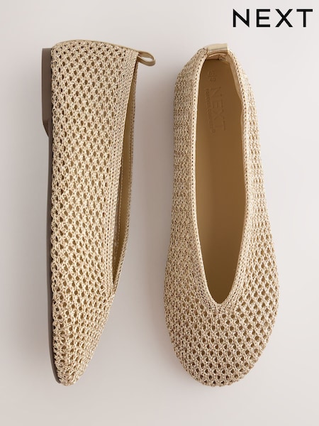 ginto - Forever Comfort® Highcut Crochet Ballet Flats