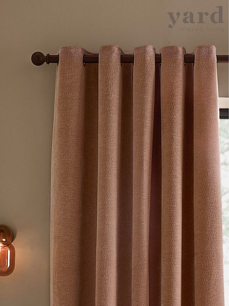Yard Heath Washed Velvet Lined Eyelet Curtains