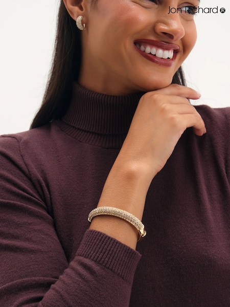 Gold Tone - Jon Richard Pave Bangle