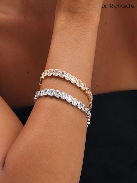 Silber - Jon Richard Rhodium Plated Crystal Bracelet