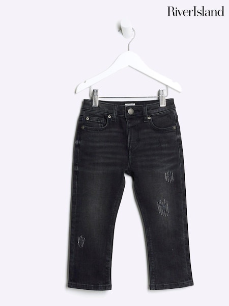 River Island Black Boys Slim Relaxed 100% Cotton Jeans (730463) | €12