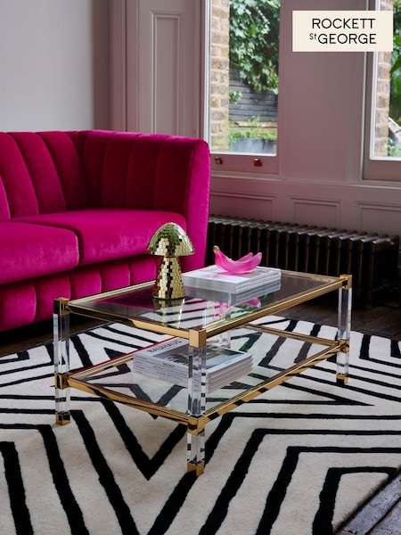 Rockett St George Clear Gold and Glass Coffee Table (730789) | €428