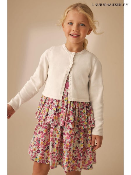 Laura Ashley Two Button Knit 100% Cotton Cropped Cardigan (730829) | € 14 - € 17