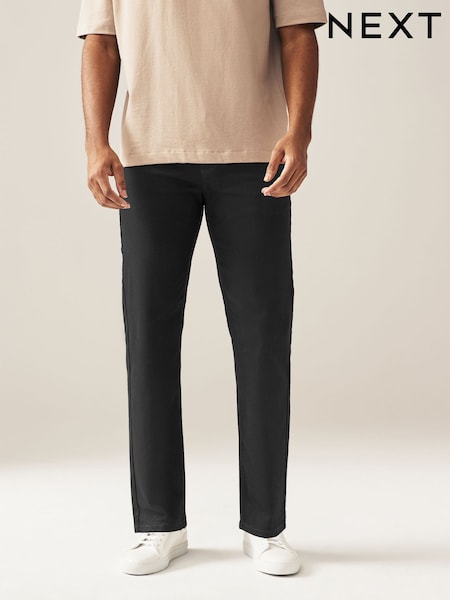 Musta kiinteä - Sinkku - Straight Fit Classic Stretch Jeans (730874) | €39