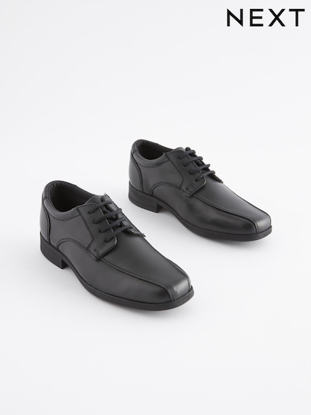 Black Standard Fit (F) School Leather Lace-Up Shoes (731445) | €41 - €55