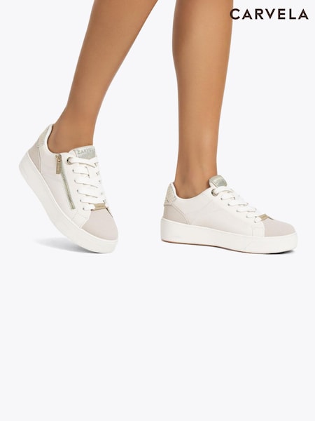 Cream - Carvela Gia Zip Trainers