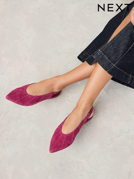 rožnata - Forever Comfort® Leather Panelled Slingback Shoes (731869) | € 23
