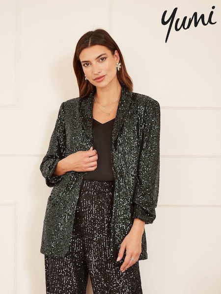Grön - Yumi Sequin Blazer With Pockets (731933) | kr756