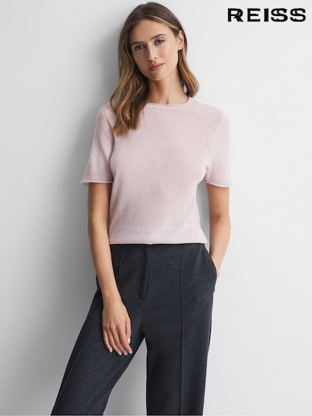 Reiss Alicia Knitted Crew Neck T-Shirt (733735) | ‏496‏₪