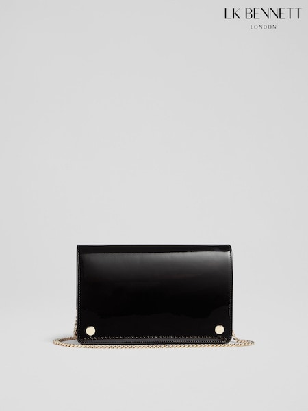 LK Bennett Black Patent Leather Cici Clutch Bag (733822) | €158