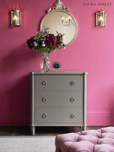 Laura Ashley Pale Charcoal Henshaw 3 Drawer Chest (735262) | €928
