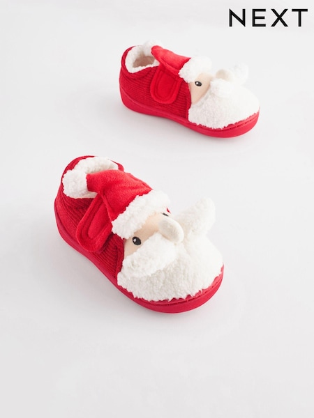 Red Santa Touch Fastening Cupsole Print Slippers (735910) | €6 - €8