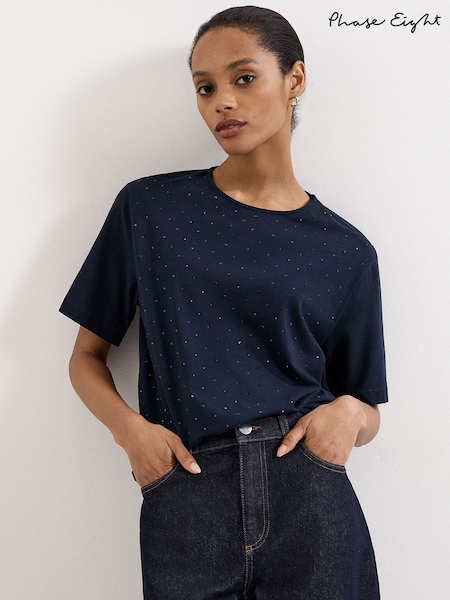 Azul - Top azul marino Lucienne de Phase Eight