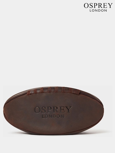 Brown - Regular Osprey London The Jenson Rugger Leather Washbag