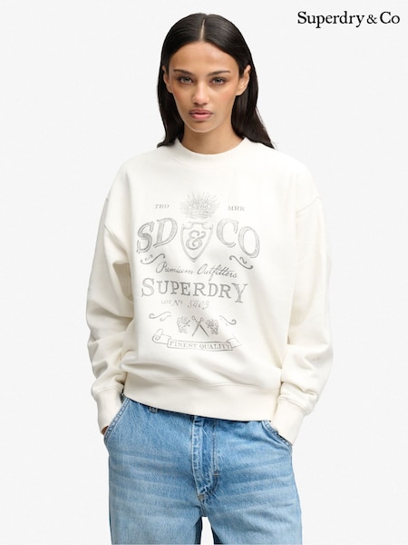 Cream - Superdry Vintage Workwear Crew Neck Sweatshirt