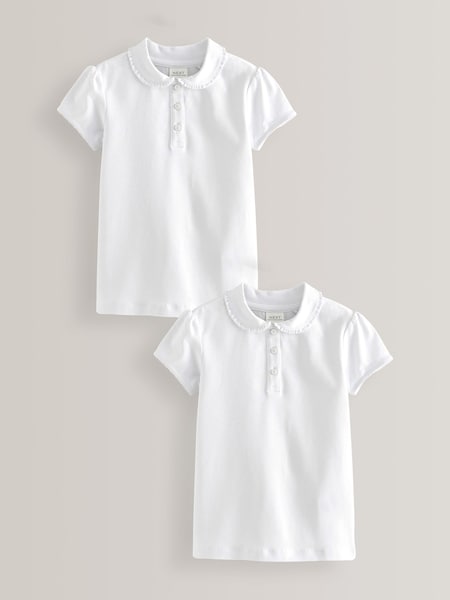 Blanco - Cotton Stretch Frill Collar School Polo Tops 2 Pack (3-16yrs) (739327) | 12 € - 24 €