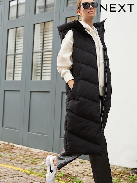 Black Longline Padded Gilet (739969) | €19