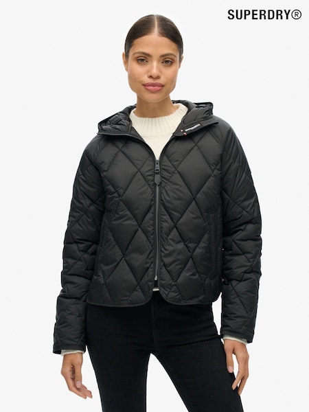 Schwarz - Superdry Hooded Quilt Liner Jacket (740011) | 61 €