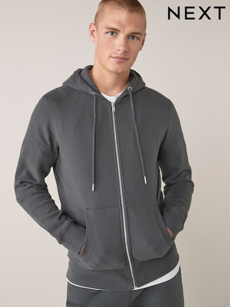 Hiilenharmaa - Zip läpi - Hoodie (740089) | €41