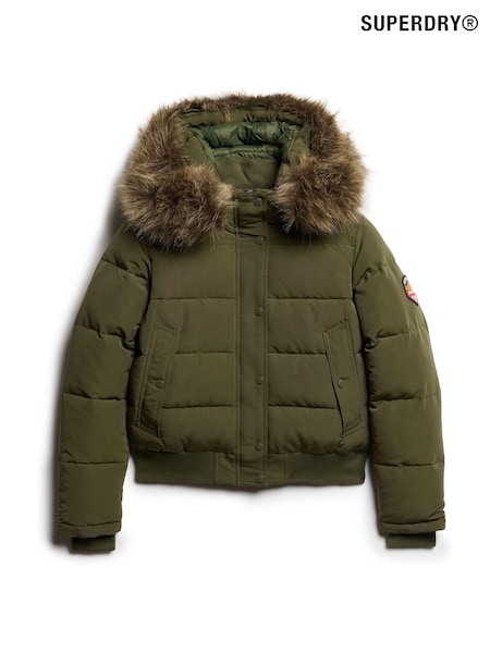 Superdry Army Khaki Everest Hooded Bomber Jacket (741052) | €95