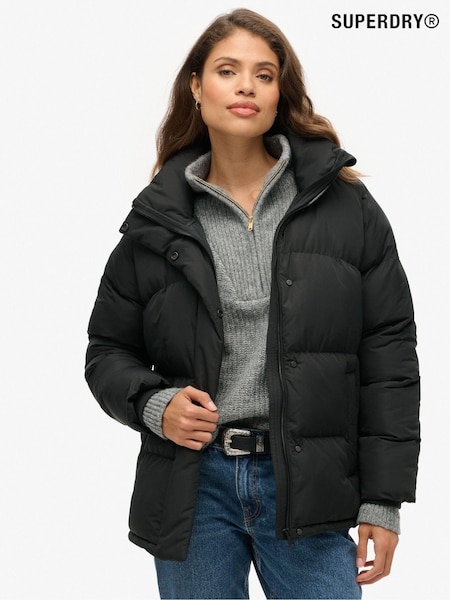 Superdry Black Mid Length Puffer Jacket (741311) | €174