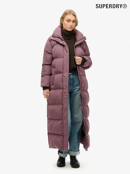 Superdry Flint Purple Maxi Longline Puffer Jacket (741520) | €239