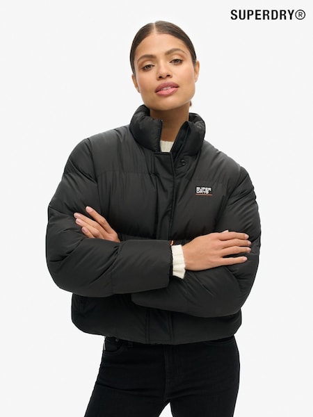 Schwarz - Superdry Sports Puffer Cropped Jacket (741622) | 72 €