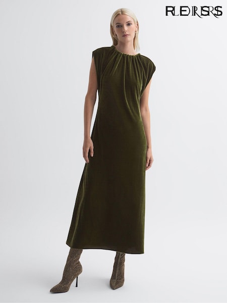 Florere Velvet Tie Neck Midi Dress (742305) | €96