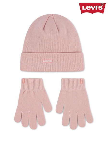 Pink - Levi's® Beanie And Gloves Set 2 Piece