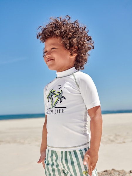 Weiß/Grün gestreift - Sunsafe Top and Shorts Set (3mths-7yrs) (743878) | 14 € - 18 €