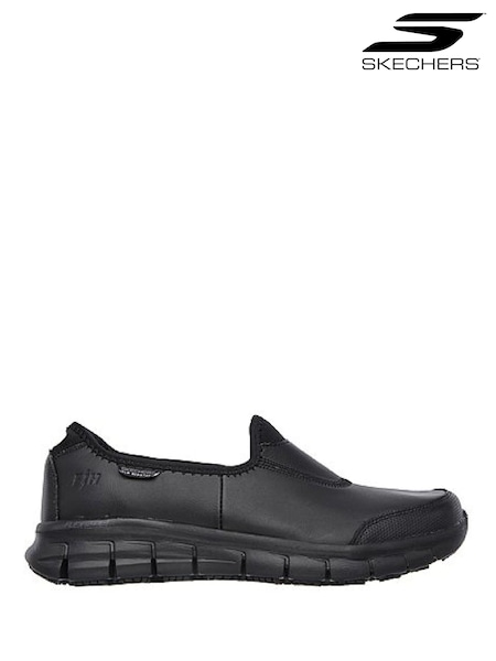 Black - Skechers Sure Track Slip Resistant Occupational Shoes