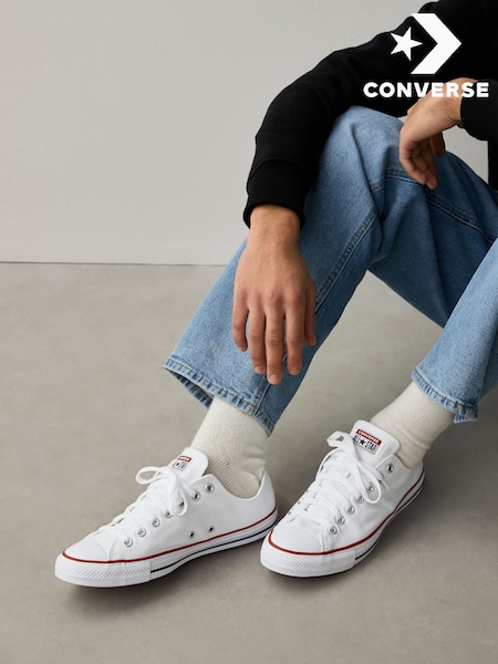 Converse White Chuck Taylor Ox Trainers (744296) | $94