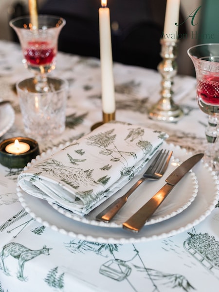Avalon Home Festive Toile Forest Table Cloth