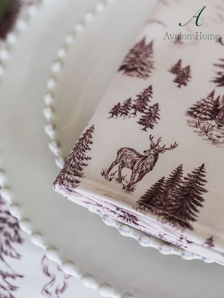 Avalon Home Set Of 2 Festive Toile Napkins
