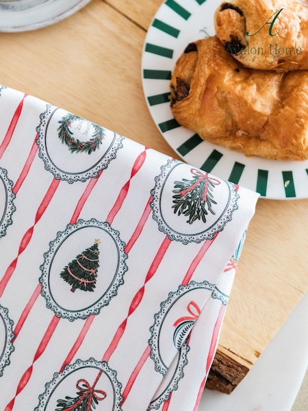 Avalon Home Stripe The Halls Tea Towel