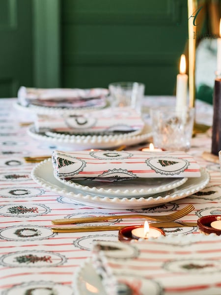 Avalon Home Stripe The Halls Tablecloth