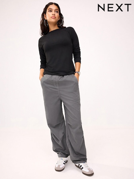 Charcoal Grey Clean Waist Cargo Parachute Trousers (744878) | €8