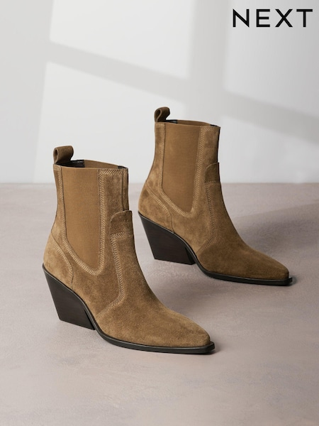 Rjava - Signature Leather Forever Comfort® Western Cowboy Stitched Boots (745024) | € 43