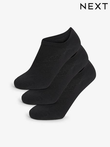 Black Low Rise Sport Trainer Socks 3 Pack (745301) | AED34