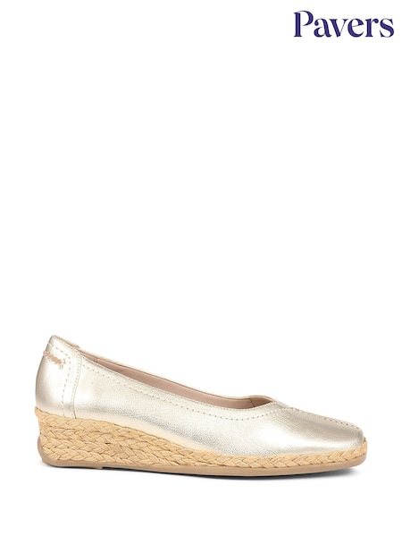 Pavers Gold Leather Espadrilles (745790) | €114