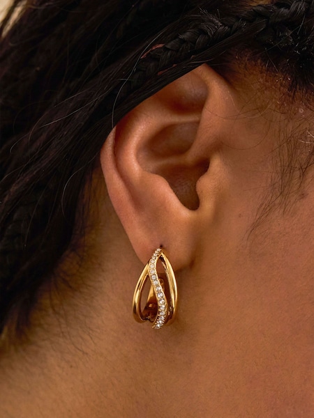 Tono dorado - The Edit By Estella Bartlett Twisted Pave Earrings