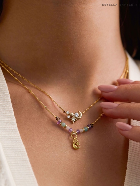 Tono dorado - Estella Bartlett Moon And Stars Cluster Necklace