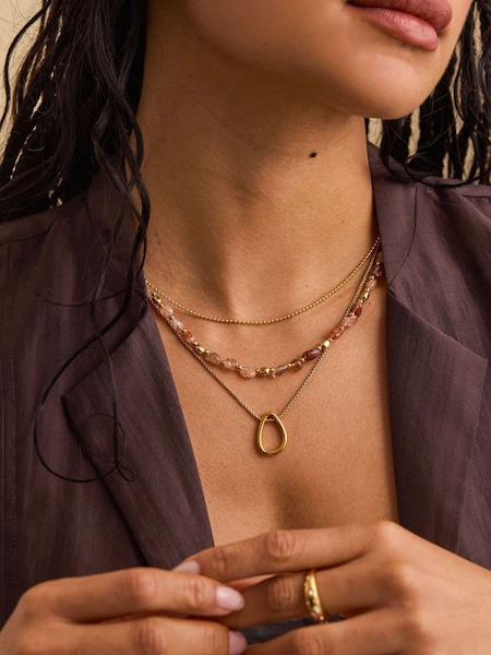 لون ذهبي - The Edit By Estella Bartlett Abstract Drop Pendant