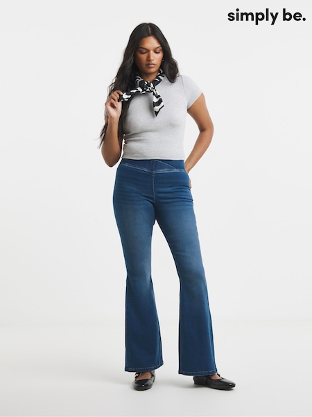Blue - Simply Be Flare Weekender Jeggings